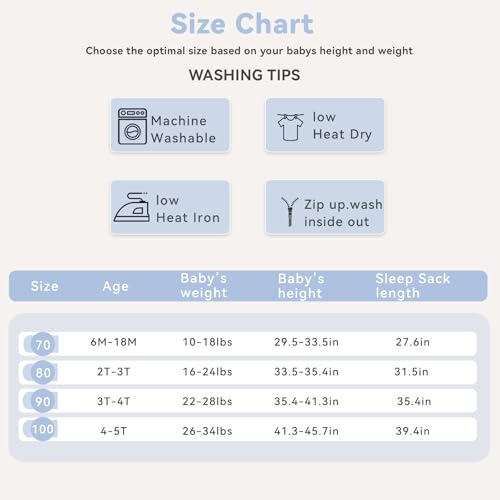 Image of Chilsuessy Toddler Sleep Sack with Feet 4-5 T, 1.0 TOG Cotton Baby Wearable Blanket with Legs, Sleep Bag Walker with 2-Way Zipper, Blue Animals