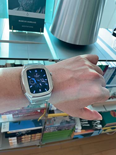 Boîtier en métal Apple Watch 45mm EZZON, bracelet premium finition agate - 3