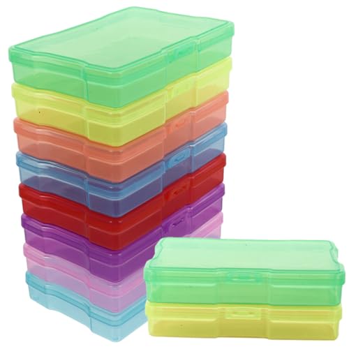 BESPORTBLE 10 pièces Boîte de Rangement Photo avec Couvercle à Fermeture Étanche pour Cartes Postales et Petits Objets Organisateur Multifonction Transparent pour Bureau et Artisanat