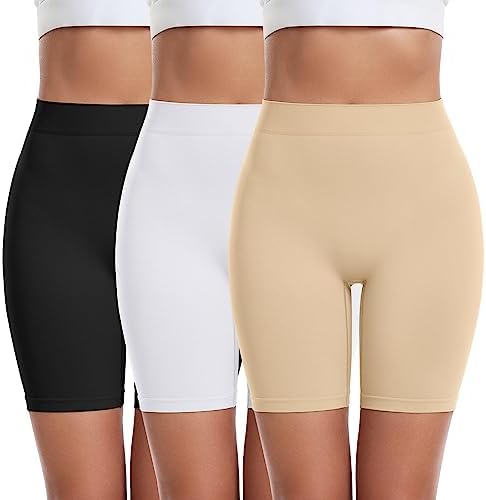 3 Pack Slip Shorts for Women Under Dress Comfortable Smooth Boyshorts Panties Biker Shorts