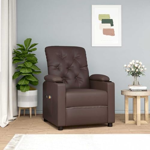 Gecheer Sillón de Masaje Reclinable con Función de Elevación y Calor, 3 Posiciones, 6 Puntos de Masaje, Cómodo Asiento de Cuero Sintético Modelo LYKLYD-3093505ES