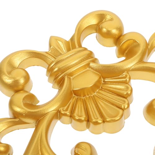 LALADEFIEE ゴールドのPVC素材使用したヨーロピアンデザインのリビングルームのオンレイ装飾 彫刻された花のアップリケ多機能かつメンテナンスが簡単な背景壁やホームデコプロジェクトに最適な家具用装飾 [3]