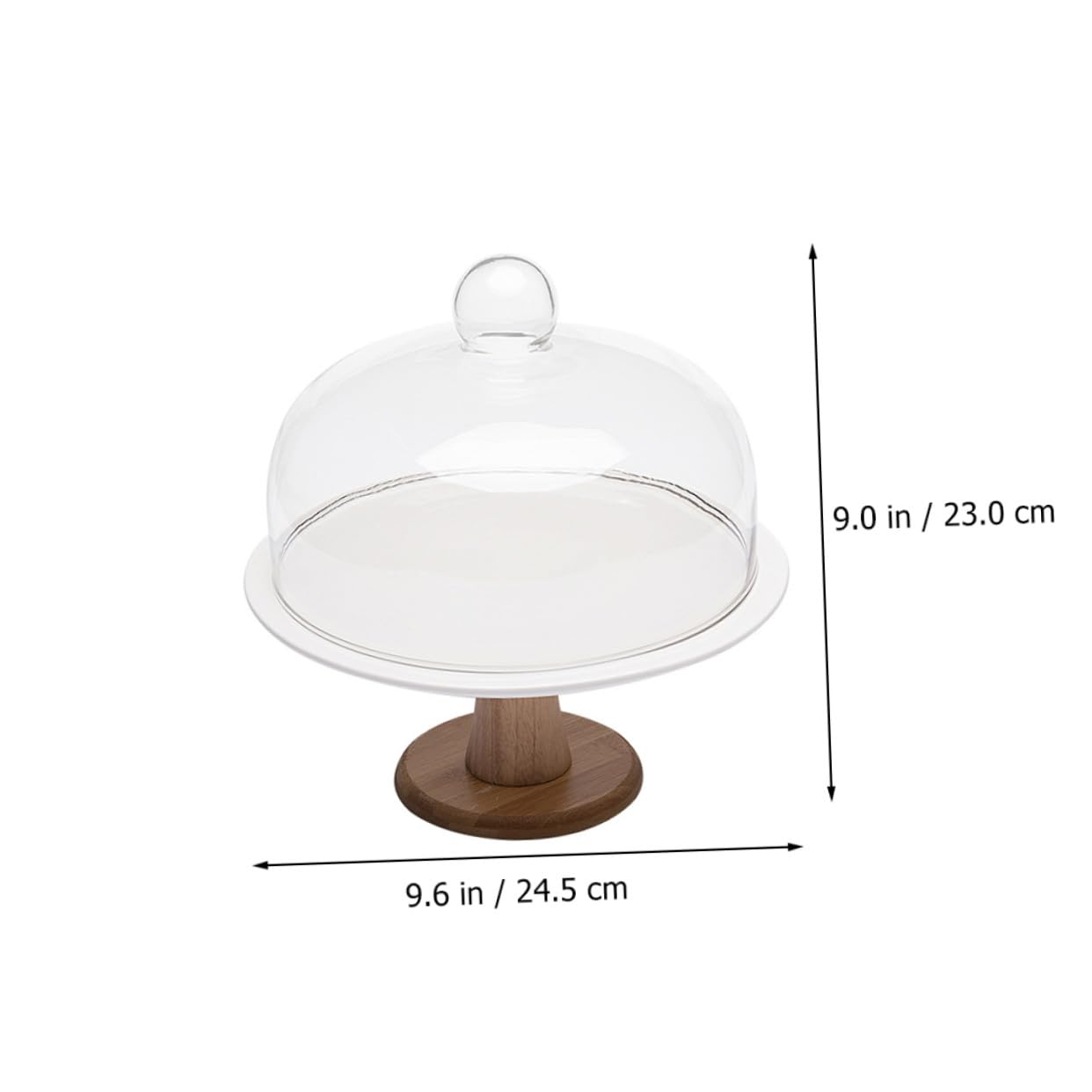 Toyvian Kuchenständer mit Glasdeckel Leicht und Praktisch Keramik und Holzmaterial für Desserts und Weinverkostungen Kuchenteller Abdeckset