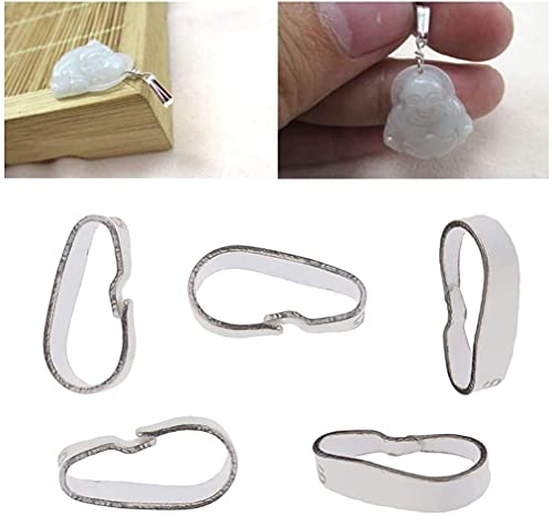 Yikko 5Pcs S925 Sterling Silver Pendant Clip Clasps Pinch (L:0.39 In, W:0.19In) Bails Snap Bail Hook Necklace Clasps Dangle Pendant Charms Chain Connectors For Jewelry Making Diy Craft #TOP6