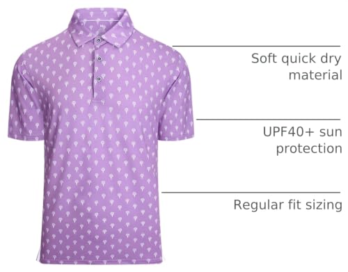 Image of Damipow Premium Golf Shirts for Men Dry Fit Performance Polo Short Sleeve Collared Shirt