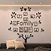 Family Tree Wall Decor Picture Frames Collage Home Decorations Acrylic DIY 3D Stickers Photo Collage Frame for Living Room Bedroom Gifts Black Large 59 * 59 inch