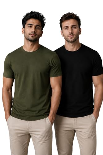 Image of London Hills T Shirt For Man | Men Round Neck Tshirts | Tshirt Shirts Men | Gym T Shirts For mens Workout | T-shirts For Man Cotton Stylish Round Neck T Shirt Half Sleeve Regular Fit Solid Multicolour