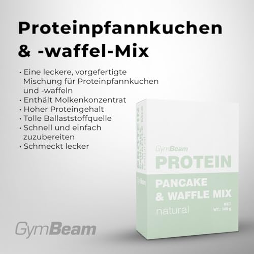 GymBeam Protein Pfannkuchen & -Waffel Mix - 500 g, leckere vorgefertigte Protein-Backmischung mit Molkenkonzentrat, hoher Proteingehalt, gute Ballaststoffquelle (500 g, Ohne Geschmack)