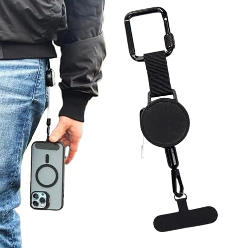 Tether Diebstahlsicherung für Handy, Anti-Diebstahl-Lanyard, sicheres Kabel, einziehbare Handyschlaufe mit Karabiner, Anti-Tropf-Gurt für Wandern, Radfahren, Aktivitäten Tether Diebstahlsicherung für Handy, Anti-Diebstahl-Lanyard, sicheres Kabel, einziehbare Handyschlaufe mit Karabiner, Anti-Tropf-Gurt für Wandern, Radfahren, Aktivitäten