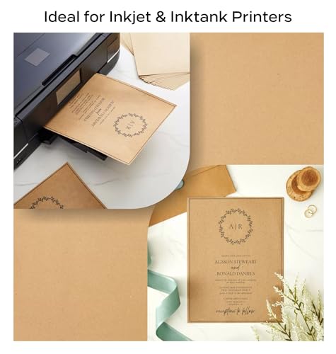 Image of TOWNBUS - A4 |Pack of 100 | 100 GSM Kraft Paper Sheets, Printing Paper, Writing & Drawing Paper ,arts and crafts projects
