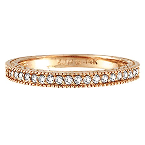 Diamond Eternity Wedding Ring Band In 14K Rose Gold (0.31Ctw) #TOP1