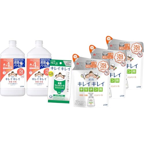 �L���C�L���C �y�Z�b�g�����z ��p �A�n���h�\�[�v �t���[�c�~�b�N�X�̍��� �l�ߑւ� 800ml x 2�� +���ۃV�[�g�t�� [��򕔊O�i] �E�� + �y�܂Ƃߔ����z (��򕔊O�i) ��p �L�b�`�� �A�n���h�\�[�v �l�ߑւ� 180ml ×3�� �yAmaz