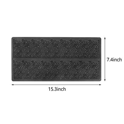 Silicone Cake Lace Mat Mould - DIY Decoration Tool for Fondant, Mousse, Bread & Chocolate Cake Decorating, Black
