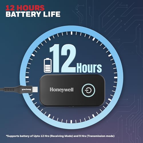 Image of Honeywell 2-in-1 Bluetooth 5.4 Transmitter & Receiver, AUX & Type-C Audio Adapter with Mic, 12H Battery Life, Lossless Audio, Ideal for Airplanes, Cars, TVs, Desktops, Speakers and Amplifiers