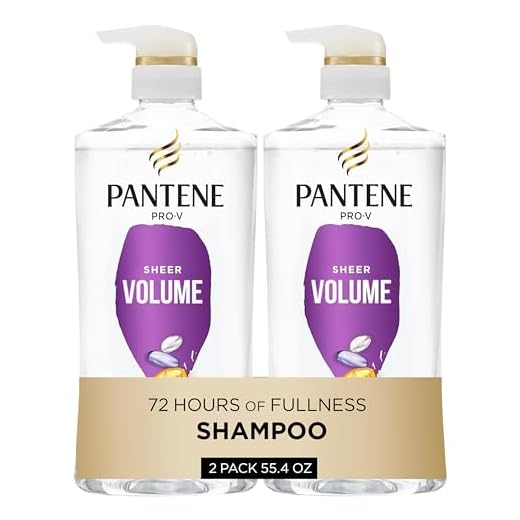 Pantene Shampoo, Sheer Volume - Lightweight Nourishment for Fine, Color-Treated Hair, 72-Hour Fullness and Body, 27.7 Oz Each, 2-Pack + Miracle Rescue Shot (0.5 Oz)