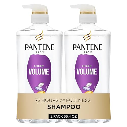 Pantene Shampoo, Sheer Volume - Lightweight Nourishment for Fine, Color-Treated Hair, 72-Hour...