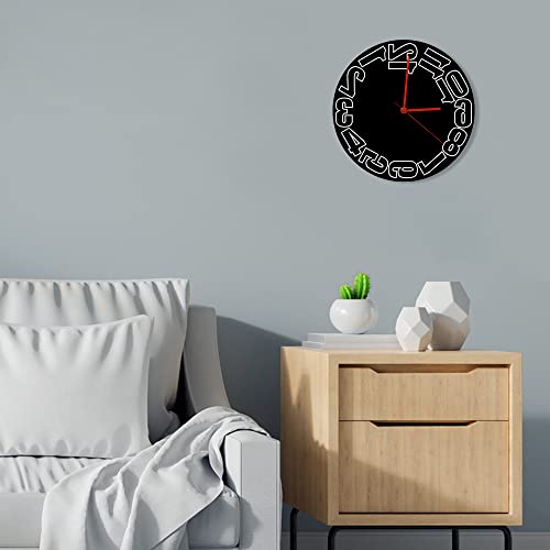 The Geeky Days Backwards Wall Clock Big Numbers Battery Operated Non Ticking Reverse Quartz Black Acrylic Wall Watch Home Minimalist Decor Run Counter 12Inch Round Timepieces #TOP5