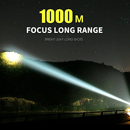 AQTOYSAMZ 30000-100000 Lumens 3 Mode Most Powerful 50W XLM-P70 LED USB Rechargeable Flashlight Torch, Double Lithium Battery (25W XLM-L2//, Single Battery)
