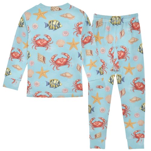 Pajama Sets Long Sleeve Marine Life Various Animals Soft Comfy Sleepwear 2 Piece PJS 3-8T3