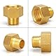 QZKJQDD 2 Stück Messing Reduzierstück 1/4 auf 3/8 Zoll adapter, 3/8 Zoll IG x 1/4 Zoll AG lks Gasflaschen Adapter, Gasschlauch Adapter Verbinder für Gaskocher,Hockerkocher,Wohnmobil und Campingkocher
