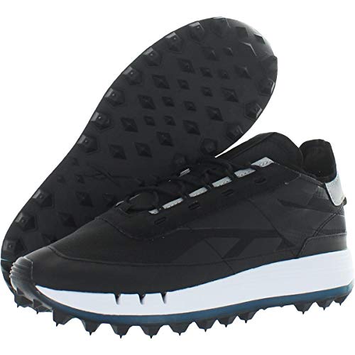 Reebok Women's Legacy 83 Sneaker, Black/White/neon Blue