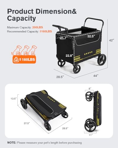 Image of All Terrain Pet Stroller for Medium & Large Dogs with Ramp