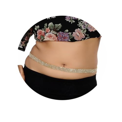 Lucky Jewellery White Alloy Metal 5-Line Stone Gold Polish Girdle Kamarband Waist Saree Belt for Women