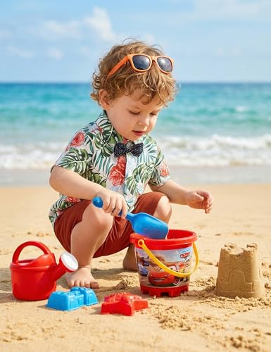 Image of JunNeng Toddler Baby Boy Shorts Sets Hawaiian Outfits,Summmer Hawaiian Shirt+ Elastic Shorts Vacation Clothes