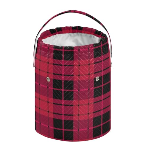 Image of Tatenale Crochet Bag Yarn Bag Knitting Project Bag with Pockets and Handle Portable Yarn Storage Organizer Tangle Free 8.3x11 InchCheckered Red14