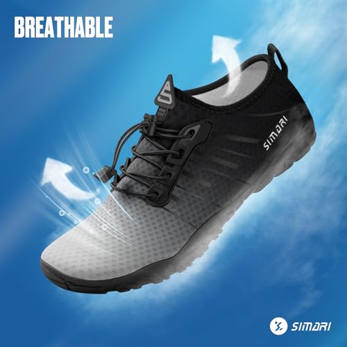 Image of SIMARI Water Shoes for Women Men - Barefoot Quick-Dry Aqua Socks | Lightweight Swim Shoes for Surfing, Swimming, Beach Sports, Kayaking, Diving | Non-Slip Design