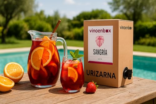 Sangria Bag in Box 10 litros Vinoenbox | Sangría afrutada en caja con vino de calidad y receta tradicional | Práctico, duradero y sostenible