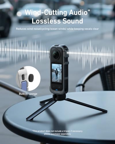 Image of TELESIN Aluminum Alloy Protective Frame Case for Insta360 X5 with Cold Shoe Mount Magnetic Quick-Release Mount 1 /4-inch Threaded Interface with Silicone Protective Len Case for Camera Accessories