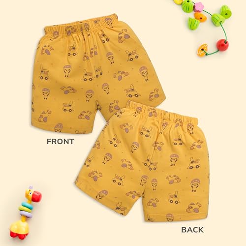 Image of LuvLap Baby Boys & Girls Regular Fit 100% Cotton Shorts Pack of 6