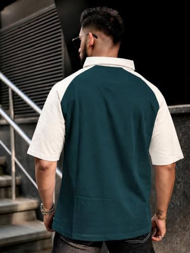 Image of Maniac || Mens || Printed ||Raglan Polo Neck || 3 /4th Sleeve || Cotton ||Oversized ||Polo T-Shirt