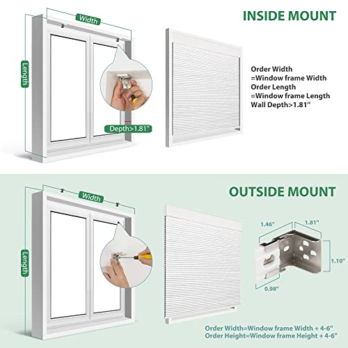 Allesin Motorized Cellular Shades For Window With Remote, Blackout Smart Honeycomb Blinds, Cordless Room Darkening Shades With Dry Battery Powered, Automatic Height Setting(White-36 X64) #TOP4