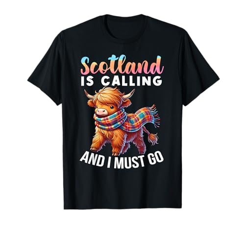 Escocia está llamando y debo ir a la granja de vacas de las tierras altas de Escocia Camiseta