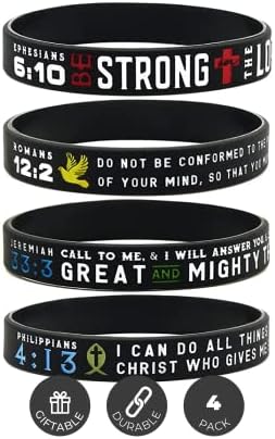 Ezekiel Gift Co. Power of Faith Bible Verse Wristbands – Christian Religious Jewelry Gifts