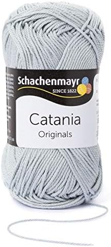 3 Skein SMC Catania Originals Cotton Yarn, Total 5.28 Oz. 100% Cotton, Each 1.76 Oz (50g) / 136 Yrds (125 m), Fine-Sport 2 (9801210-00172 - Grey, 3 Pack)