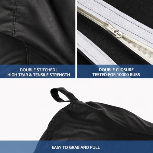 Image of Bean Bag Cover | Gaming Seat with Side Pocket | Premium Leatherette, Washable Cover, Double Stitching | for Lounge & Bedroom | Cover Only (Free Pillow & Footrest, No Beans) (Black, XL)