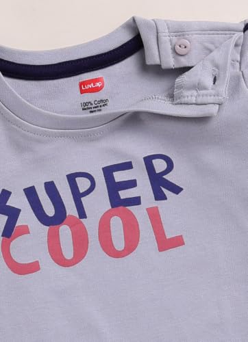 Image of LuvLap Baby Boys Regular Fit 100% Cotton Full Sleeves Boys T-Shirt Set Pack of 2