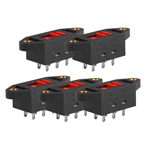 Larcele 6 Bornes Interrupteur à Glissière 2 Positions 110V à 220V Tension Commutateur 5 Pièces DZHKG-01 Cover