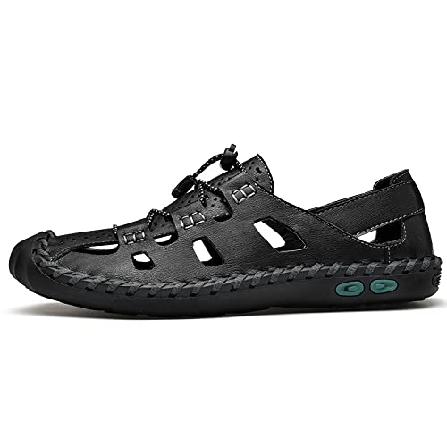 Men’s Leather Sandals Comfort Summer Outdoor Waterproof Hiking Sport Sandals2
