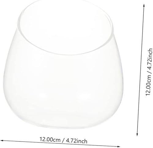 Miniatura 2 de Cabilock Cuenco de corte inclinado, jarrón de vidrio, contenedor de terrario, maceta transparente para suculentas, vela de cactus suculentas,