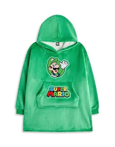 Super Mario Nintendo Sudadera Manta Portátil para Niños | Sudadera Verde con Capucha con Gráficos del Personaje de Luigi para Niños | Loungewear Infantil Forrado con Sherpa y Bolsillos | Ya disponible en tu tienda friki favorita! En mundofriki.es! Super Mario Nintendo Sudadera Manta Portátil para Niños | Sudadera Verde con Capucha con Gráficos del Personaje de Luigi para Niños | Loungewear Infantil Forrado con Sherpa y Bolsillos | Ya disponible en tu tienda friki favorita! En mundofriki.es!