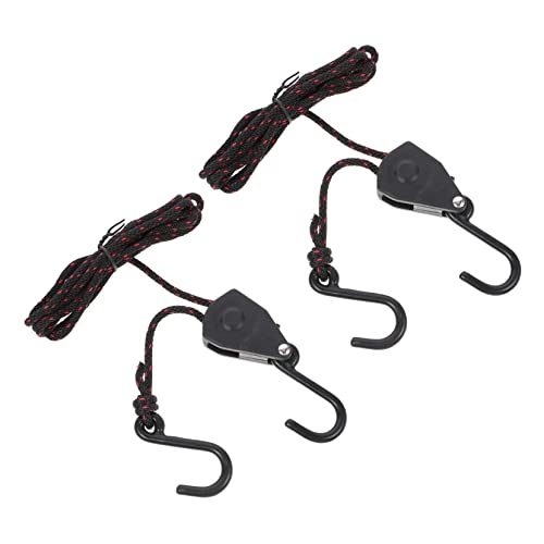 Toddmomy Heavy Duty Lanyard Pulley Rope Set for Kayak Canoe Boat 2 Pcs Ratchets 1/8 Inch Braided Nylon 68kg Capacity