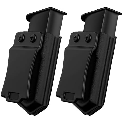 2 Pack Universal Magazine Holster IWB/OWB Mag Carrier for 9mm/.40 Glock 43 Single Stack Kydex Magazine Holder for Right Left Hand Cover