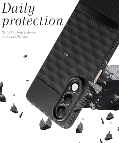 Image of WOW IMAGINE Back Cover for Oppo K13x 5G with Hexa Cube Design | Ultra Slim Soft Rubberised Case | Inner Velvet Fabric | Matte Silicone Flexible Mobile Case | Camera Protection - Black