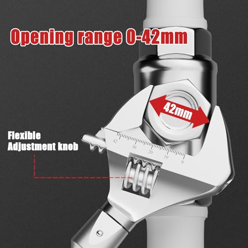 Image of VANPO Adjustable Digital Torque Wrench, 2.2-44.3 Ft.lb /3-60Nm, ±2% Accuracy | Electronic Torque Wrench with 42mm Jaw and 3 /8 inch Drive Ratchet, Buzzer, Vibration and LED Indicator for HVAC and Motorcycle