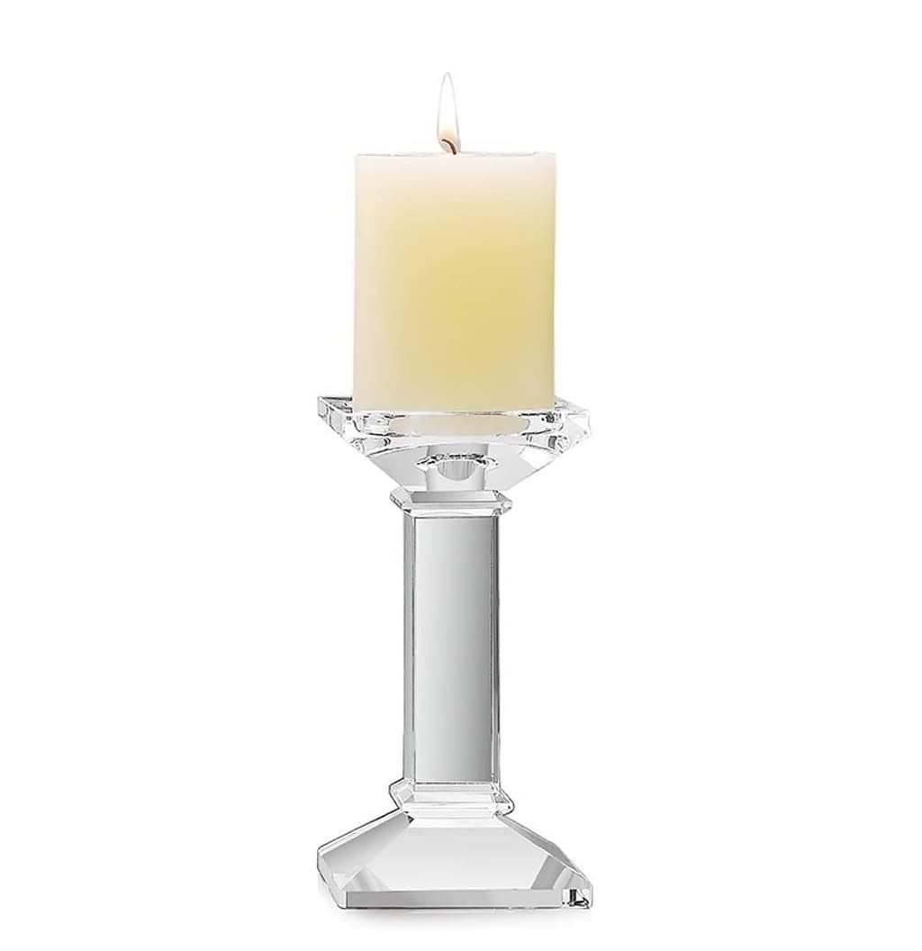 Bougeoir en cristal transparent vintage grand candélabre de table 13cm