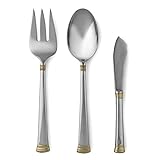 Lenox Eternal Gold 3-Piece Stainless Steel Flatware Serving Set , Silver and gold -